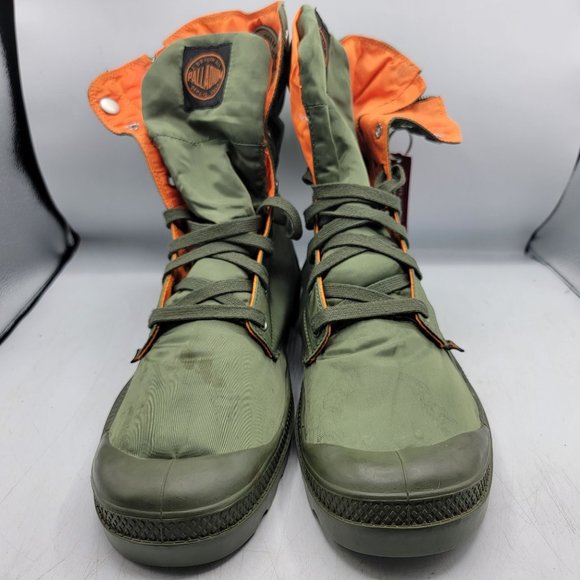 Palladium X Alpha Industries Baggy Zip Ma-1 Mens 13 Sage Green Orange Boots - Picture 2 of 13